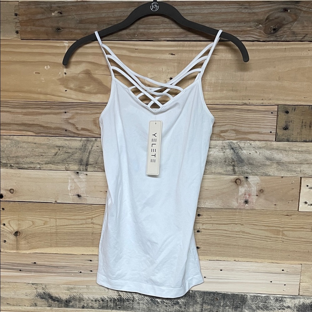 Yelete size OS White Super Soft Super Stretchy Strappy Camisole
